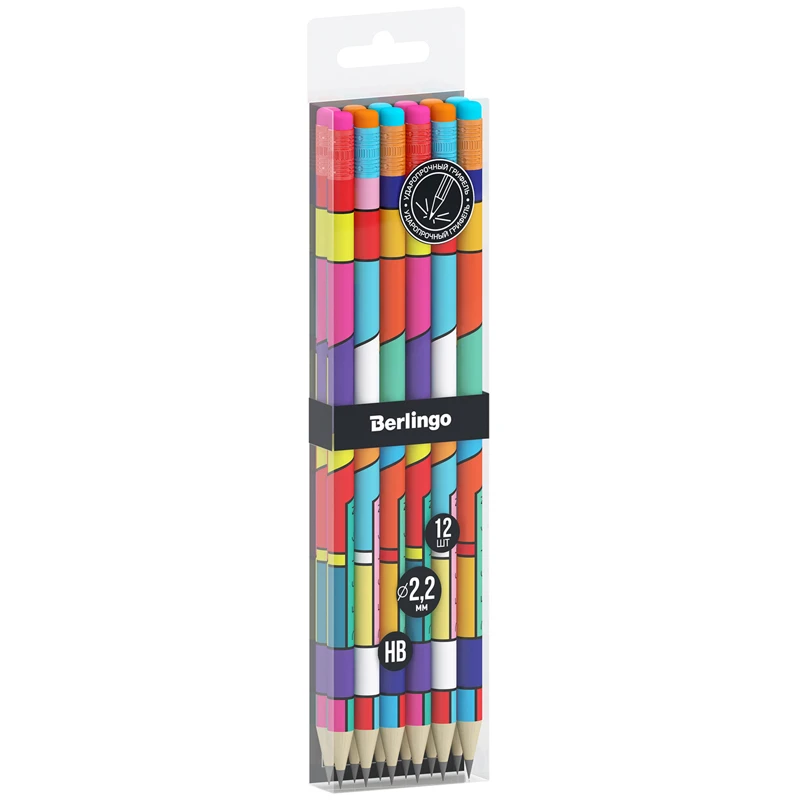 Набор карандашей чернографитных Berlingo "Color Block" HB, 12шт.,