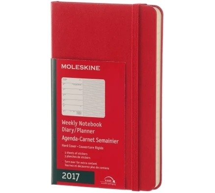 Еженедельник Moleskine Classic Wknt XL Soft, датир.12мес, 144 стр., красный