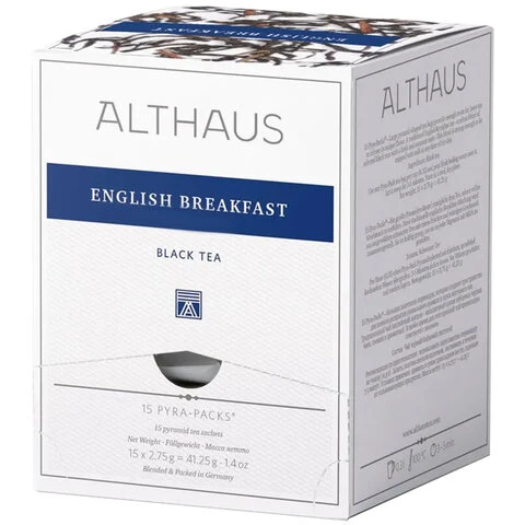 Чай ALTHAUS "English Breakfast" черный, 15 пирамидок по 2,75 г,