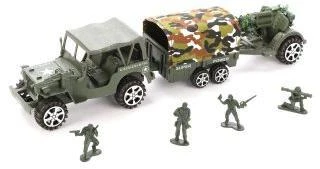 Игровой набор Военная техника, машина инерционная, с прицепом 1шт., пушка 1шт.,