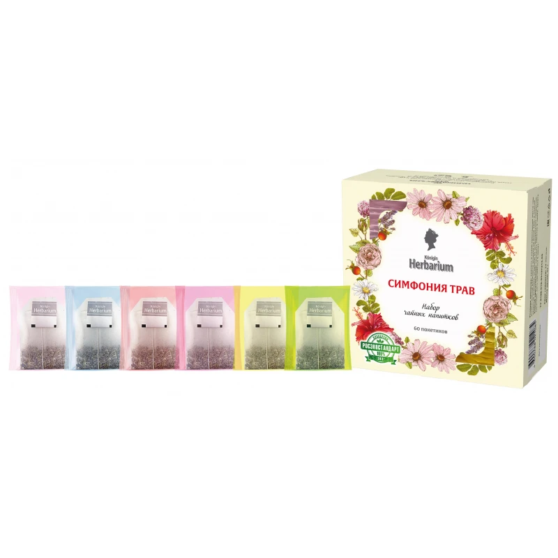 Чай Konigin Herbarium Симфония трав, ассорти, 60пакx1.7г/уп 12-42