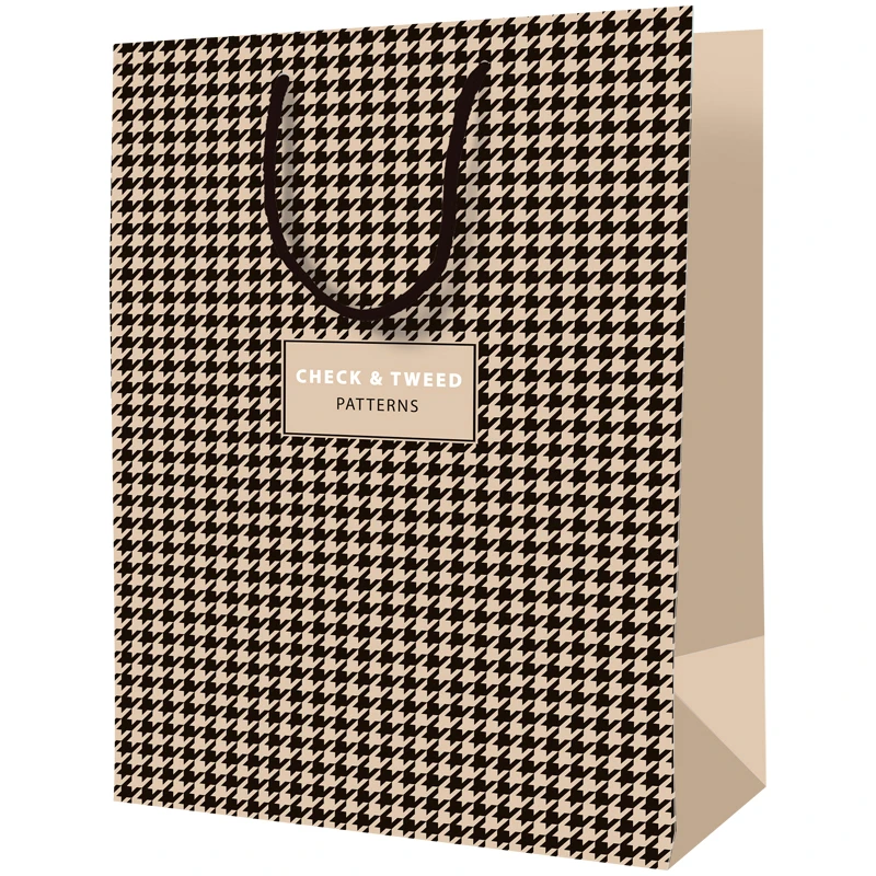 Пакет подарочный 18*23*10см ArtSpace "Check and tweed", ламинированный