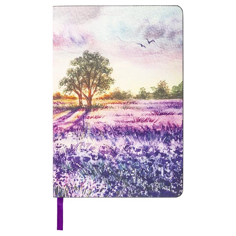 Блокнот А5 (143x210 мм), BRAUBERG VISTA "Violet", под кожу, гибкий, 80