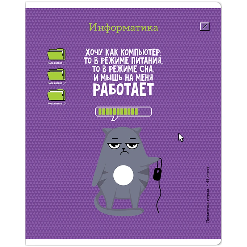 Тетрадь предметная 48л. ArtSpace "Котоцинизм" - Информатика, ТВИН-лак