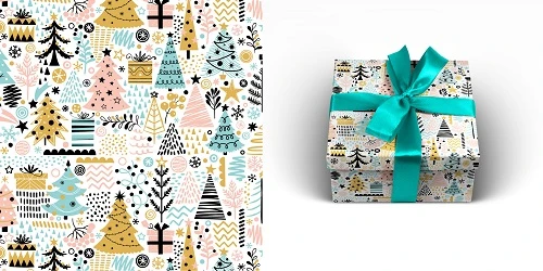 Упаковочная бумага Елочки (70*100см, 10 л) УБ-9456 Упаковочная бумага Елочки (70*100см, 10 л) УБ-9456