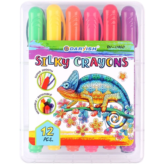 Мелки восковые 12цв. "Darvish" в пластиковом пенале