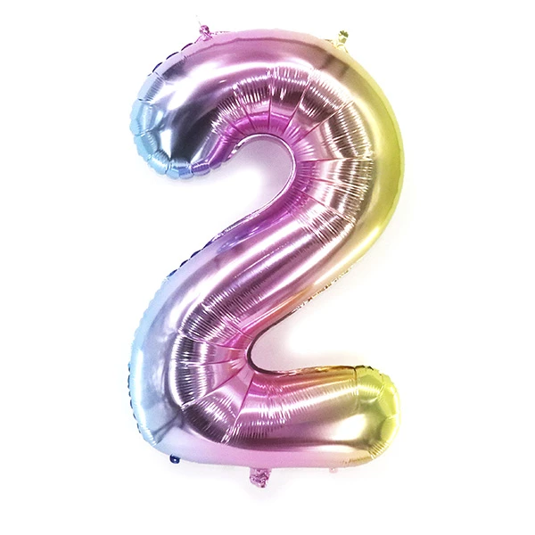 Фигура Цифра 2 Радужная 40"/102 см шар фольгированный