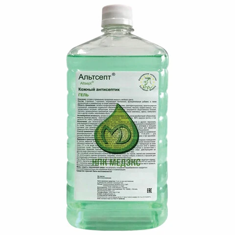 Антисептик кожный дезинфицирующий спиртосодержащий (70%) 1 л АЛЬТСЕПТ, гель,