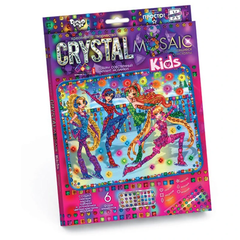 Алмазная мозаика Danko toys "Crystal Mosaic Kids. Танцы", европодвес