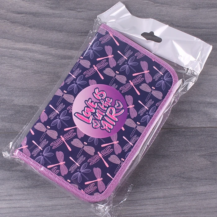 Пенал 1отдел. 190*115мм Стрекозы с откидной планкой