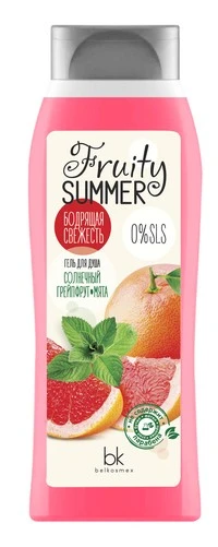 БЕЛКОСМЕКС FRUITY SUMMER Гель для душа солнечный грейпфрут мята 500г/15шт