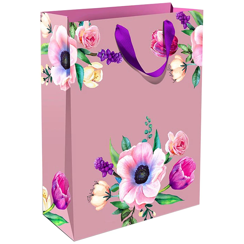 Пакет подарочный 26*32*12см Арт и Дизайн "Цветы", ламинированный