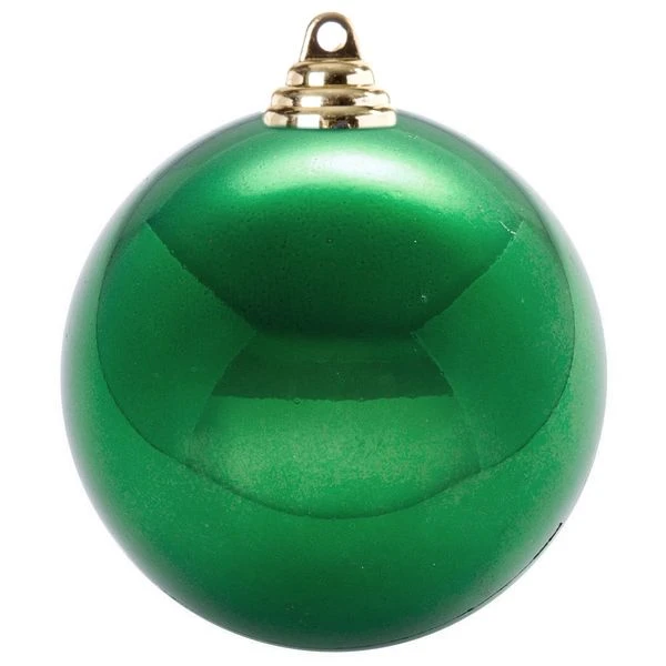 Новогодний шар, пластик, блестящий, d=7см., 6шт. в пакете, зеленый. ЕК0384