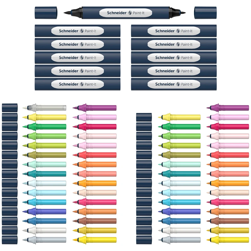 Набор двухсторонних маркеров-кистей Schneider "Twinmarker Paint-It" 72