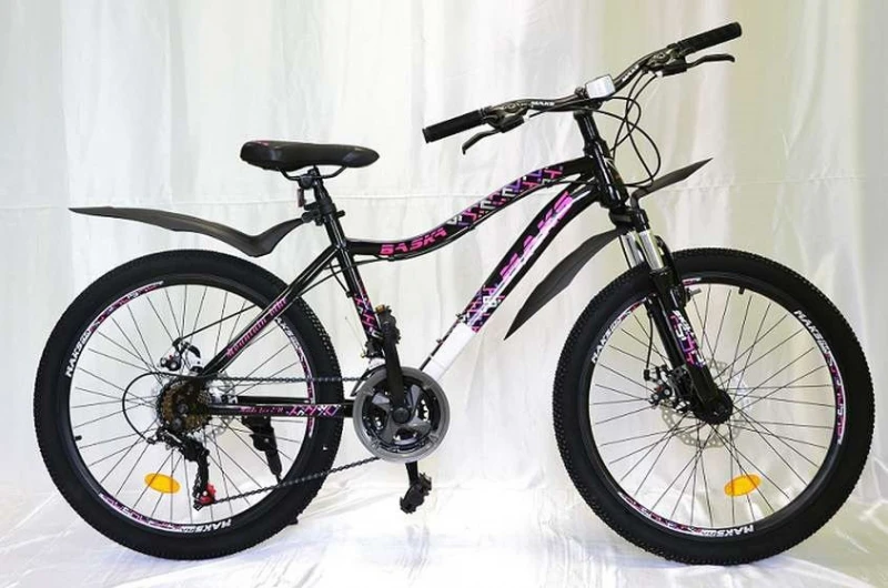 Велосипед 24" MAKS BASKA MD (21-скорость) (рама 16) Черный/розовый