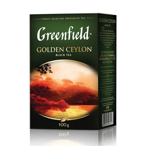 Чай GREENFIELD (Гринфилд) "Golden Ceylon ОРА", черный, листовой, 100