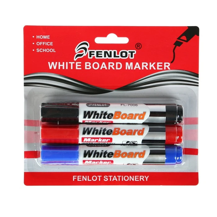 Набор маркеров для доски, 3 цвета, 3 мм, блистер Набор маркеров для доски, 3 цвета, 3 мм, блистер