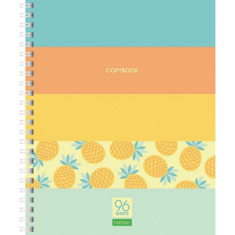 Тетрадь А5, 96л., HATBER-ECO, гребень, клетка, обложка картон,