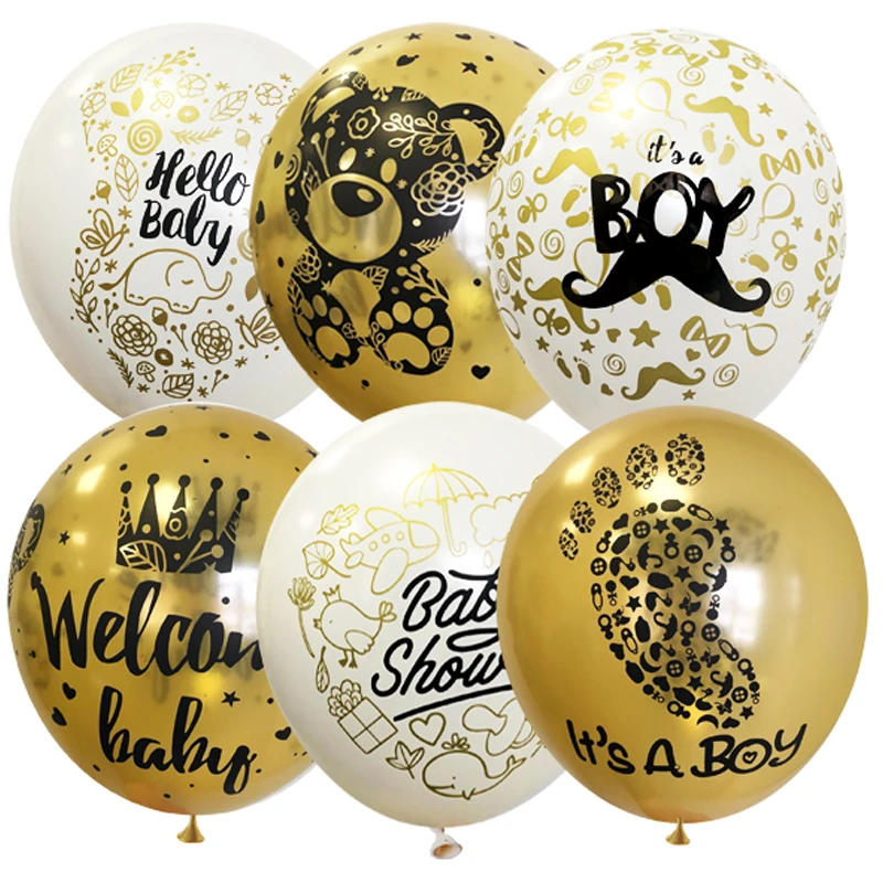Воздушные шары, 25 штук, М12/30см, ПатиБум "Welcome Baby Boy",
