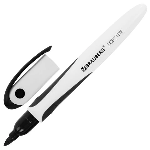 Маркер стираемый для белой доски ЧЕРНЫЙ, BRAUBERG "SOFT LITE", 3 мм, Маркер стираемый для белой доски ЧЕРНЫЙ, BRAUBERG "SOFT LITE", 3 мм,