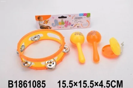 Набор музыкальных инструментов "Бубен с инструментами" №2, 15.5 см Набор музыкальных инструментов "Бубен с инструментами" №2, 15.5 см