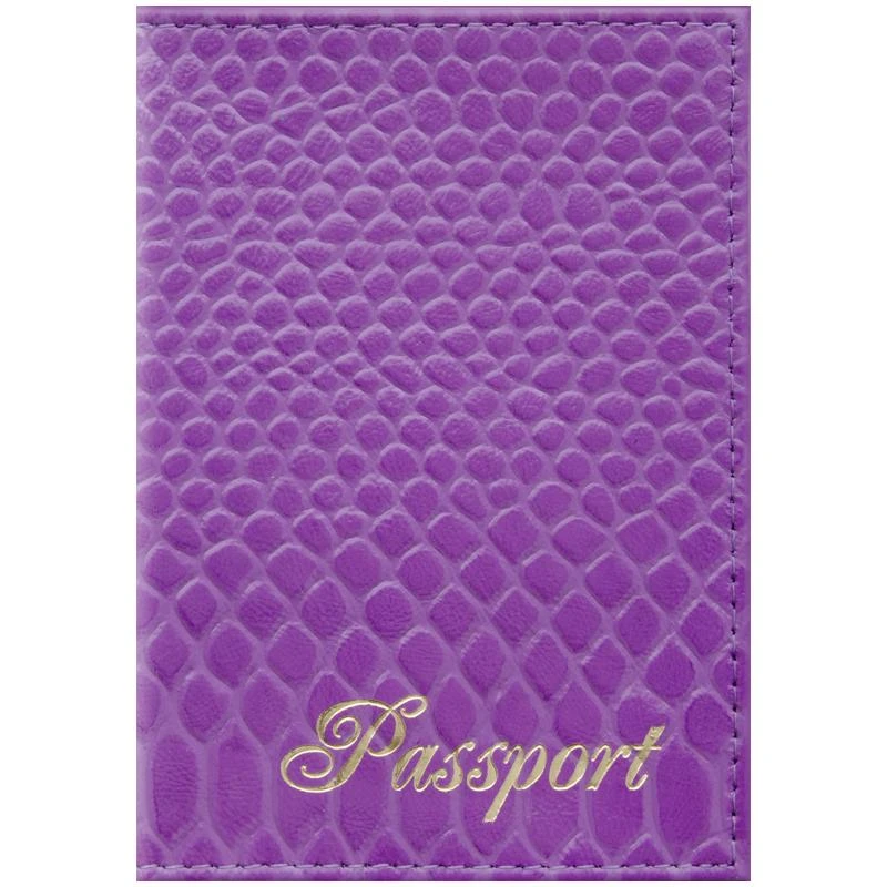 Обложка для паспорта OfficeSpace "Питон" кожа, сирень 254224