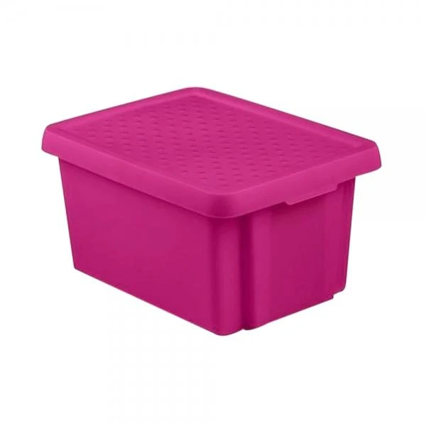Коробка с крышкой Essentials 16л фиолетовая