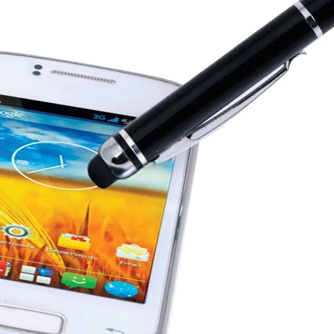 Ручка-стилус SONNEN для смартфонов/планшетов, СИНЯЯ, корпус черный, серебристые