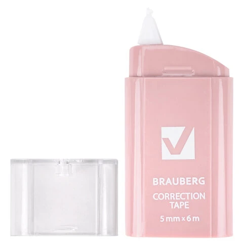 Корректирующая лента BRAUBERG COMPACT PASTEL, 5 мм х 6 м, корпус ассорти,