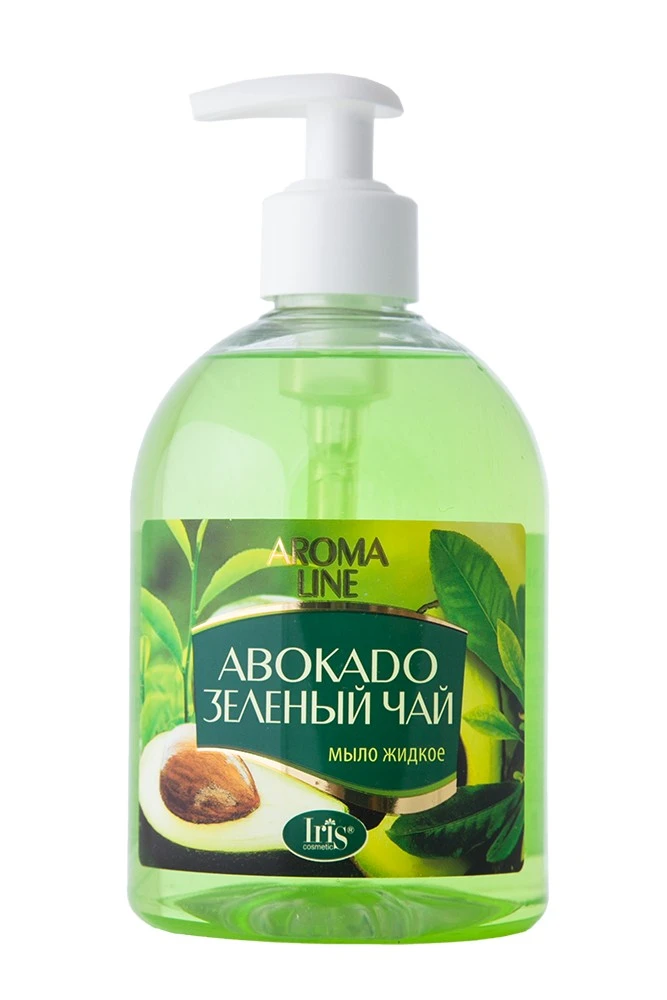 Iris Aroma Line Жидкое мыло АВОКАДО и ЗЕЛЕННЫЙ ЧАЙ 500мл/8шт