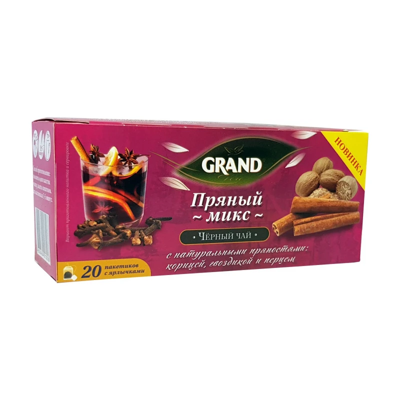 Чай Grand Пряный микс черный, 20пак/уп