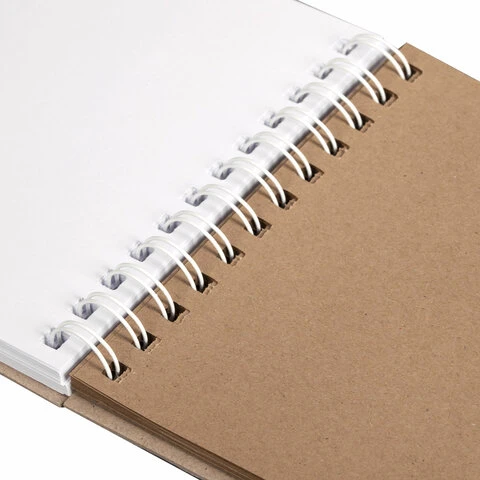 Скетчбук, белая бумага 120 г/м2 + крафт 80 г/м2 165х240 мм, 60 + 20 л., гребень,