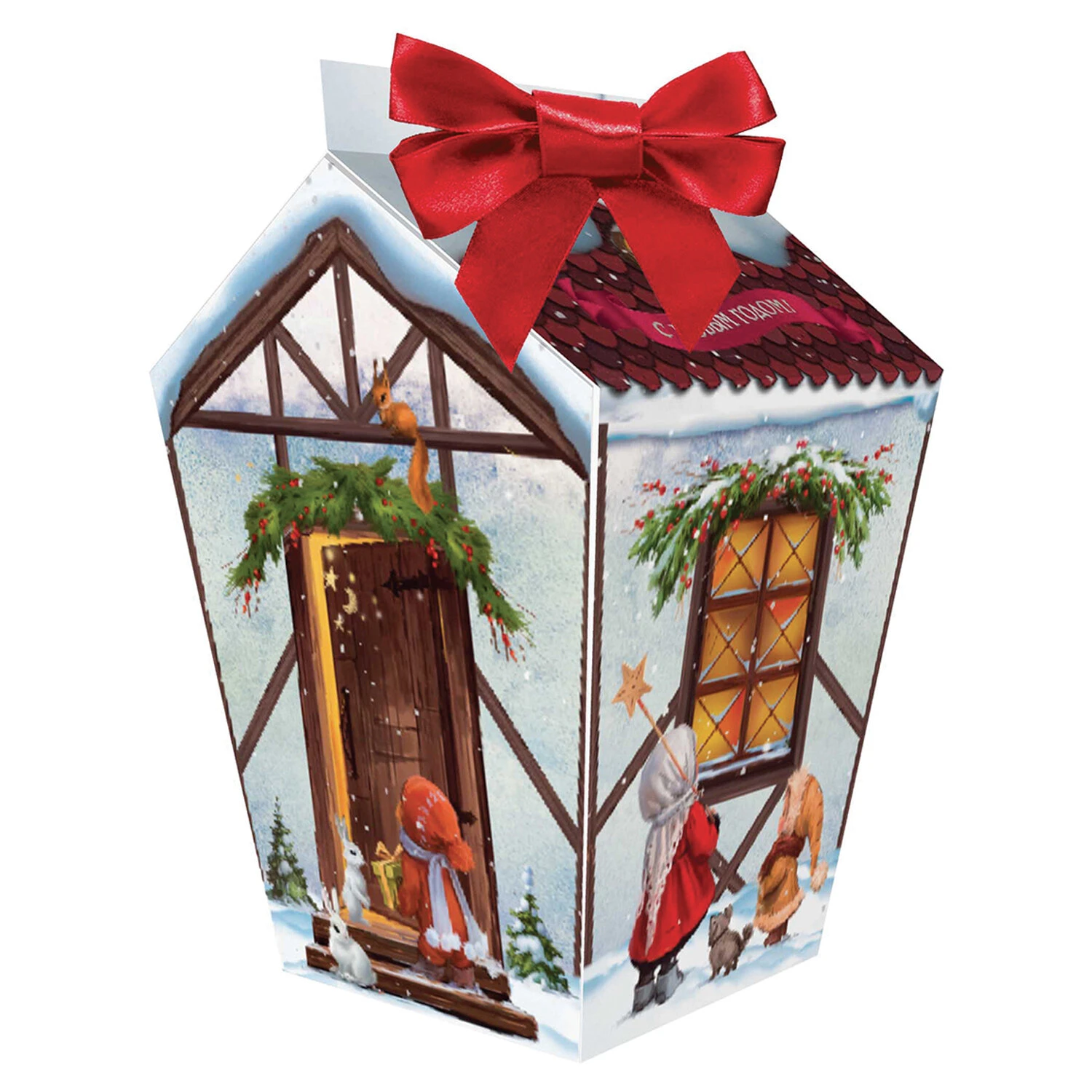 Подарок новогодний "Евродомик", 700 г, НАБОР конфет, картонная