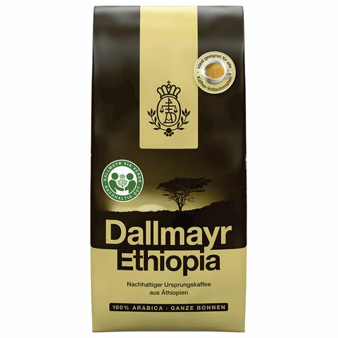 Кофе в зернах DALLMAYR (Даллмайер) "Ethiopia", арабика 100%, 500 г,