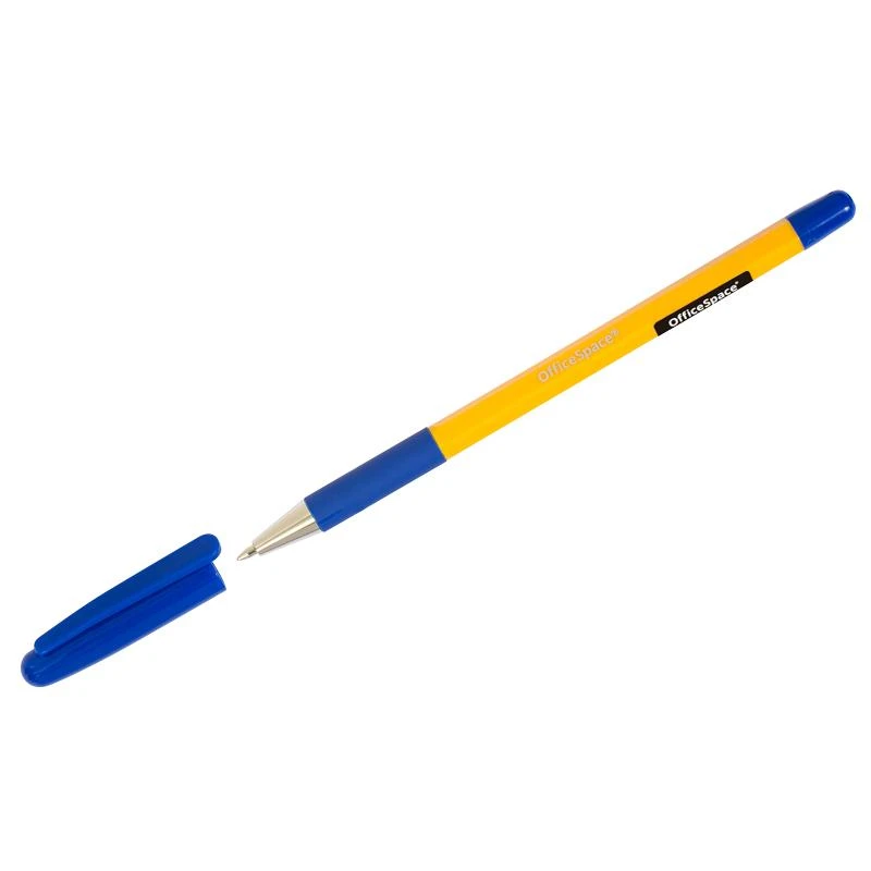 Ручка шариковая OfficeSpace "Yellow Stone", синяя, 0,7мм, грип,