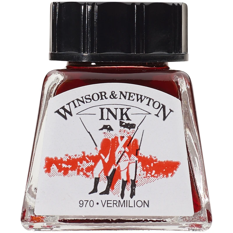 Тушь Winsor&Newton для рисования, киноварь, флакон c пипеткой 14мл