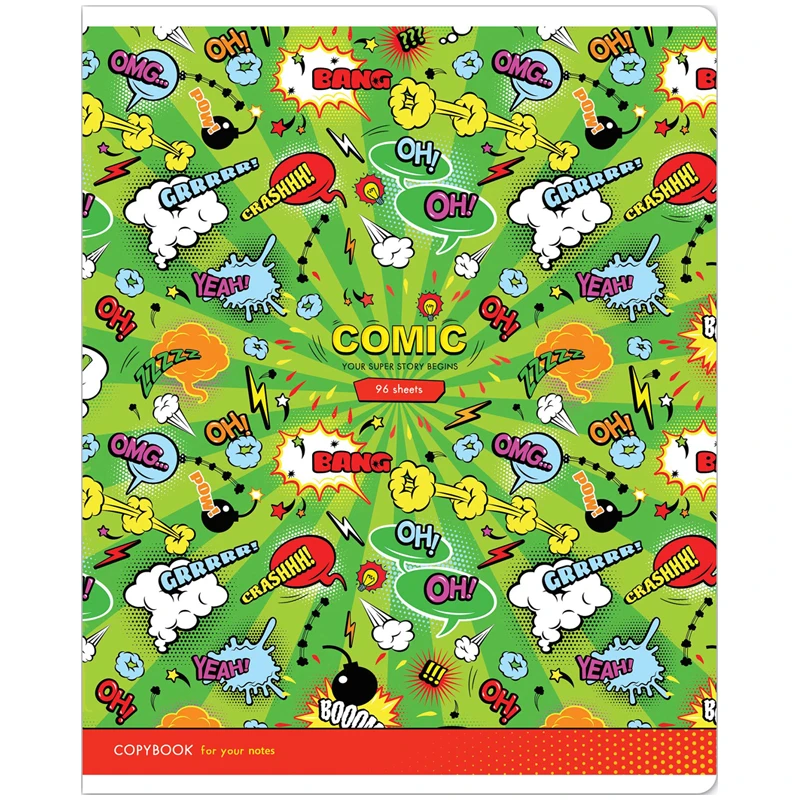 Тетрадь 96л., А5, клетка ArtSpace "Паттерн. Комикс"