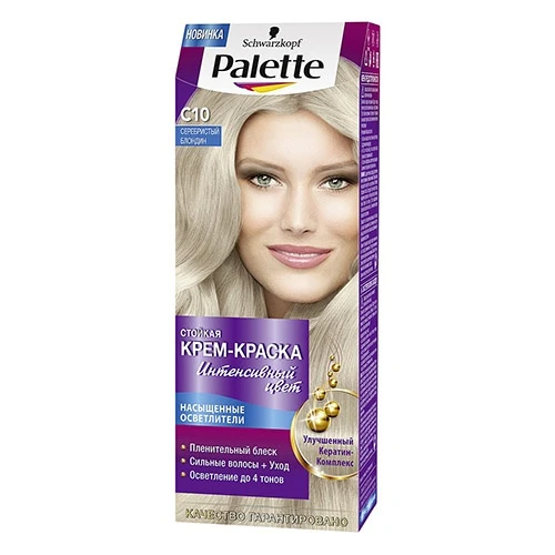 Краска для волос Palette С10 Серебристый блондин, 110 мл