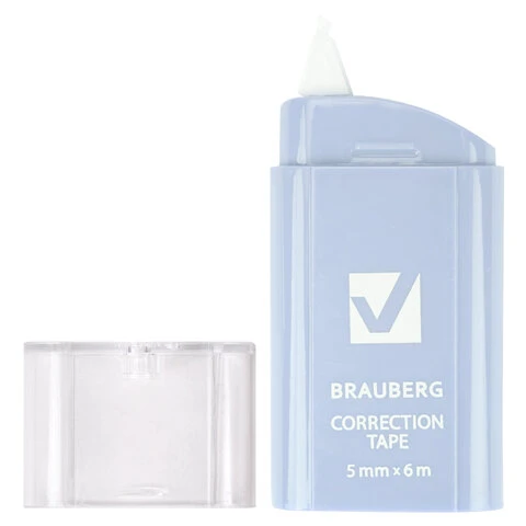 Корректирующая лента BRAUBERG COMPACT PASTEL, 5 мм х 6 м, корпус ассорти,