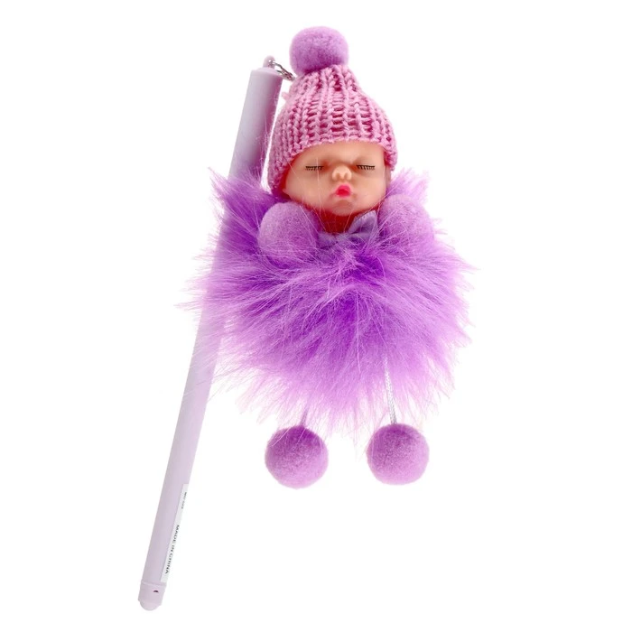 Ручка гелевая-прикол Calligrata "Пупс в шапочке", МИКС (штрихкод на