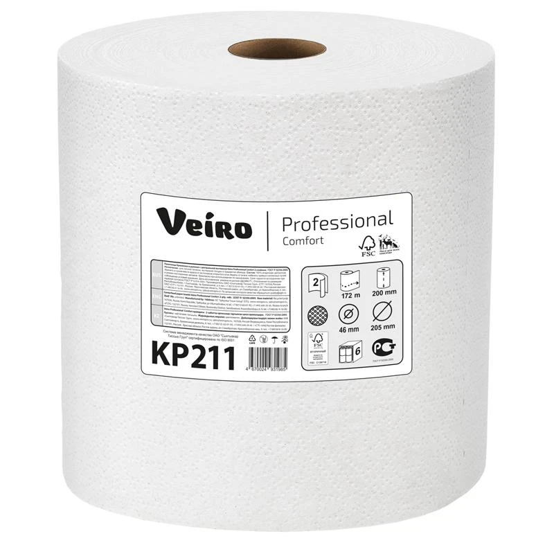Полотенца бумажные в рулонах Veiro Professional "Comfort"