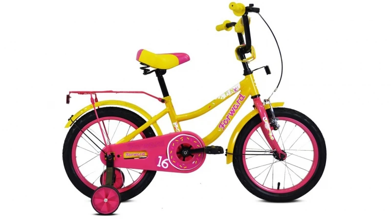 Велосипед 14" FORWARD FUNKY 2019-2020 желтый/фиолетовый