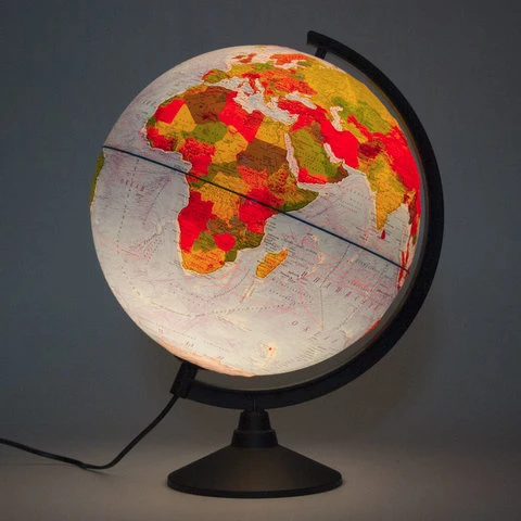 Глобус физический/политический Globen Классик, диаметр 320 мм, с подсветкой,