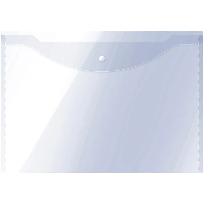 Папка-конверт на кнопке OfficeSpace А3, 150мкм, прозрачная. 267524
