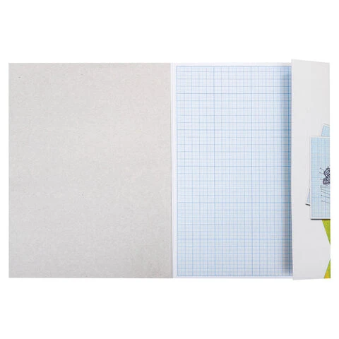 Бумага масштабно-координатная (миллиметровая) ПЛОТНАЯ папка А4 голубая 20 листов
