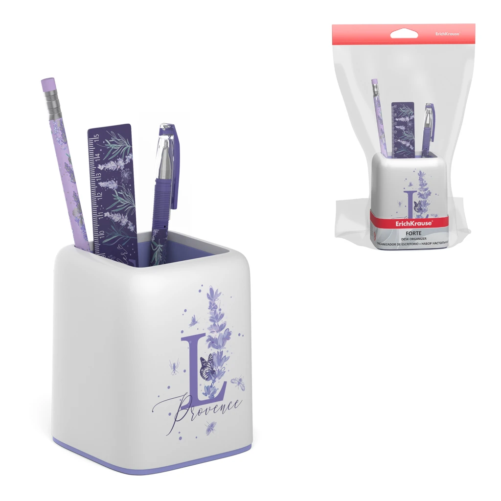 Набор настольный пластиковый ErichKrause® Forte, Lavender, белый с фиолетовой