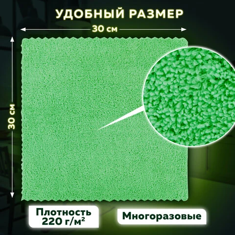 Салфетки из микрофибры 30х30 см, КОМПЛЕКТ 8 шт. "ULTRASONIC COLOUR HACCP