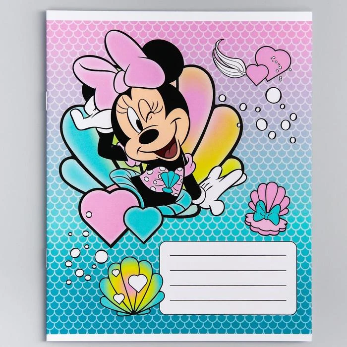 Тетрадь 12 листов в клетку "Минни Маус", МИКС