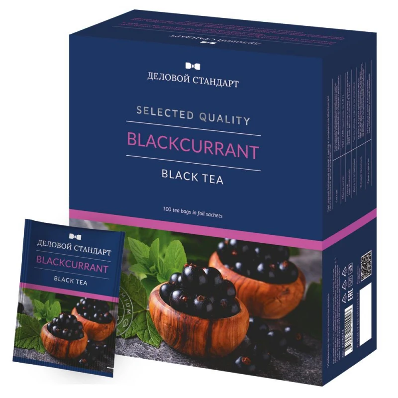 Чай Деловой Стандарт blackcurrant черн. 100 пакx1,8гр/уп
