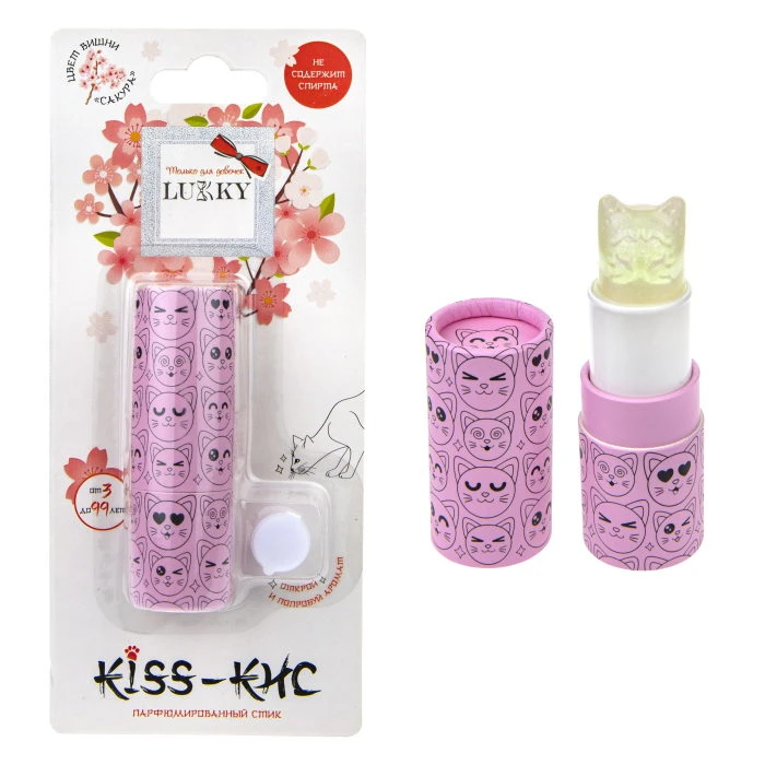Lukky, Kiss-Кис, парфюмированный стик, цвет вишни, 5 гр, блистер с тестером